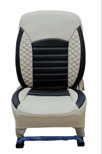 Ivory Black Swift Rexine Leather Car Seat Cover