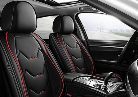 Leather Seat Cover (Red & Black)